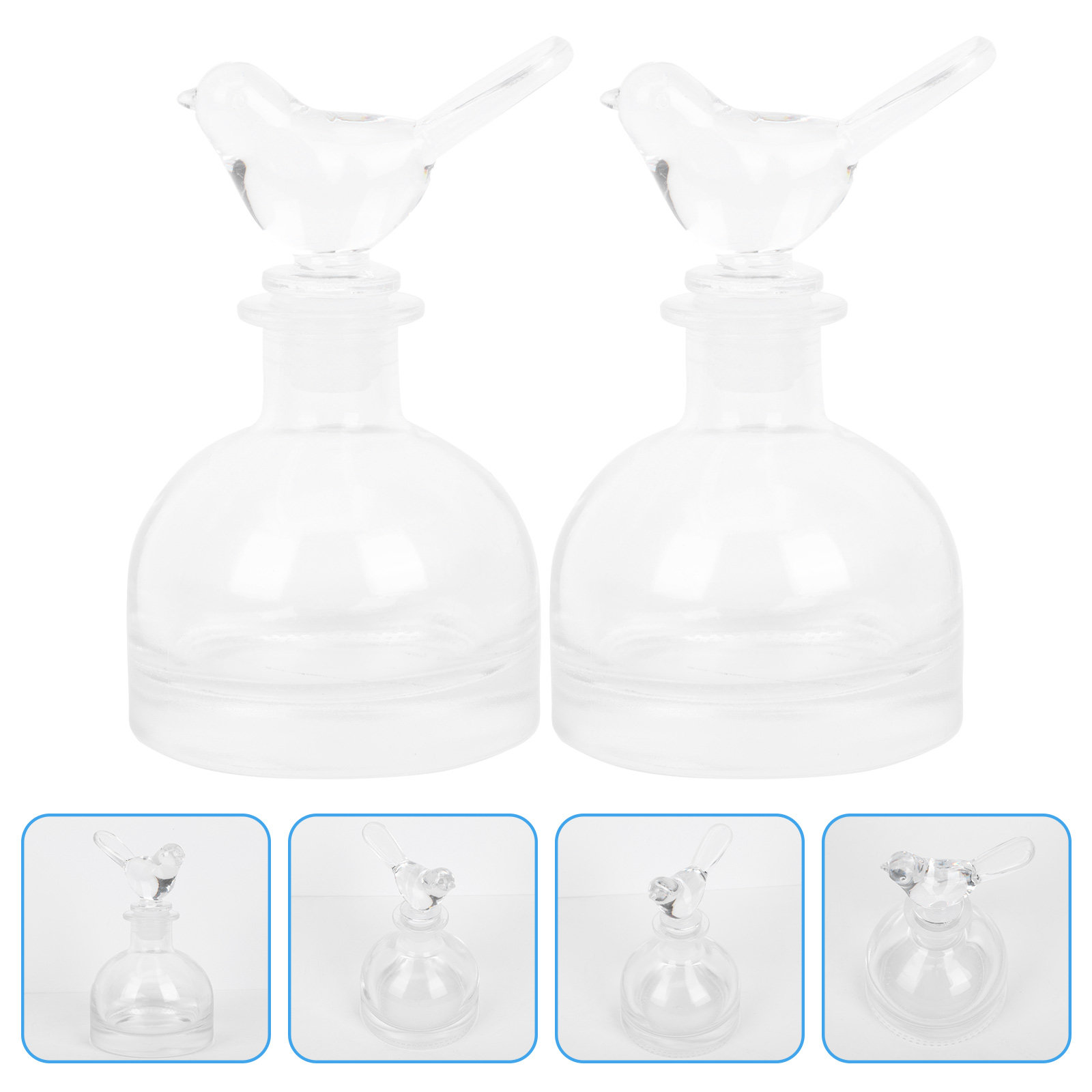 Fragrance Home Decor - 2 botellas de vidrio para perfume,